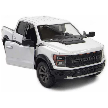 KiNSMART automobilis, 2022 Ford F-150 Raptor, baltas