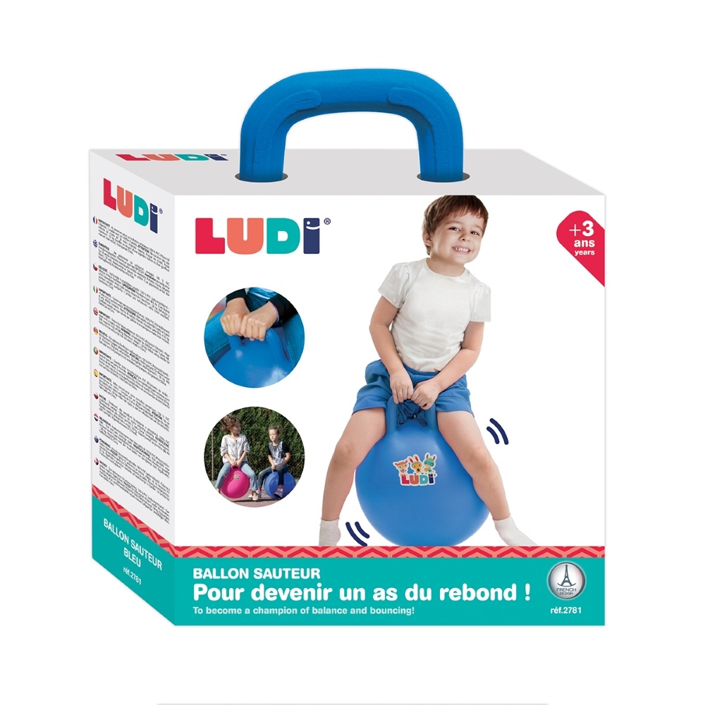 LUDI šokinėjimo kamuolys, mėlynas 45 cm - Image 2