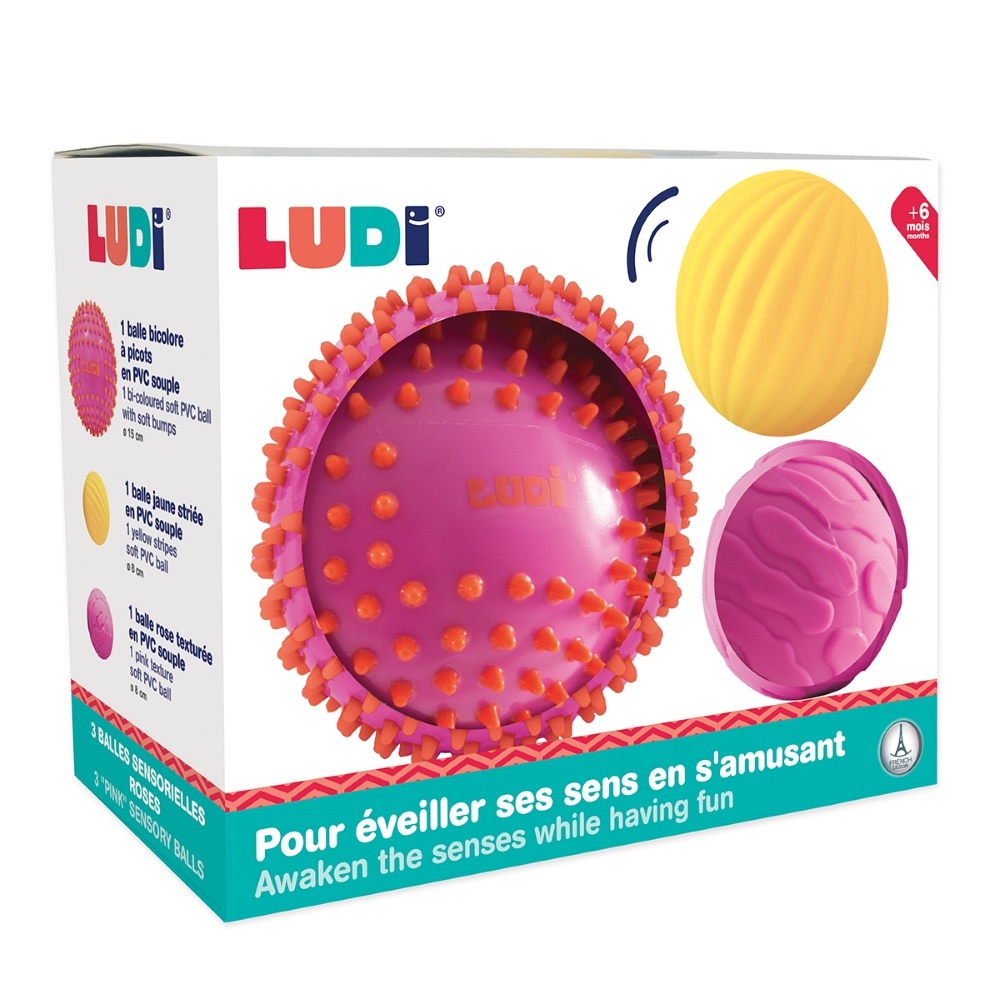 ludi-sensoriniai-kamuoliukai-rozine-ir-geltona-3-vnt_59cc52818e9fc85a4c81dc35e4613059 LUDI sensoriniai kamuoliukai, rožinė ir geltona, 3 vnt.