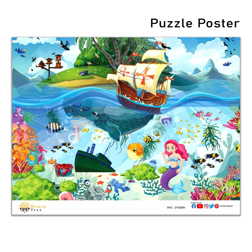 mermaid-island-poster-zuja_1748258323 Brain Tree dėlionė, Undinėlės sala, 500 det.