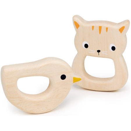 mt7103-bird-and-kitten-teether-1_1727437908 Mentari Dantų kramtukai, Paukštelis ir Katinėlis
