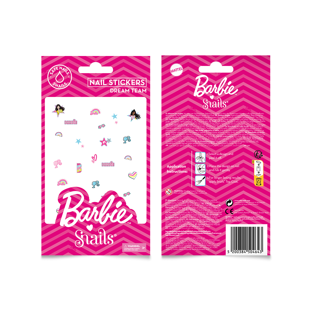 nailstickerdream_1732890532 Barbie Snails nagų lipdukai, Dream Team
