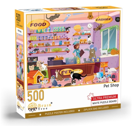 pet-shop-500-pcs-1-apkarpyta2_1751262949 Brain Tree dėlionė, Gyvūnų parduotuvėlė, 500 det.