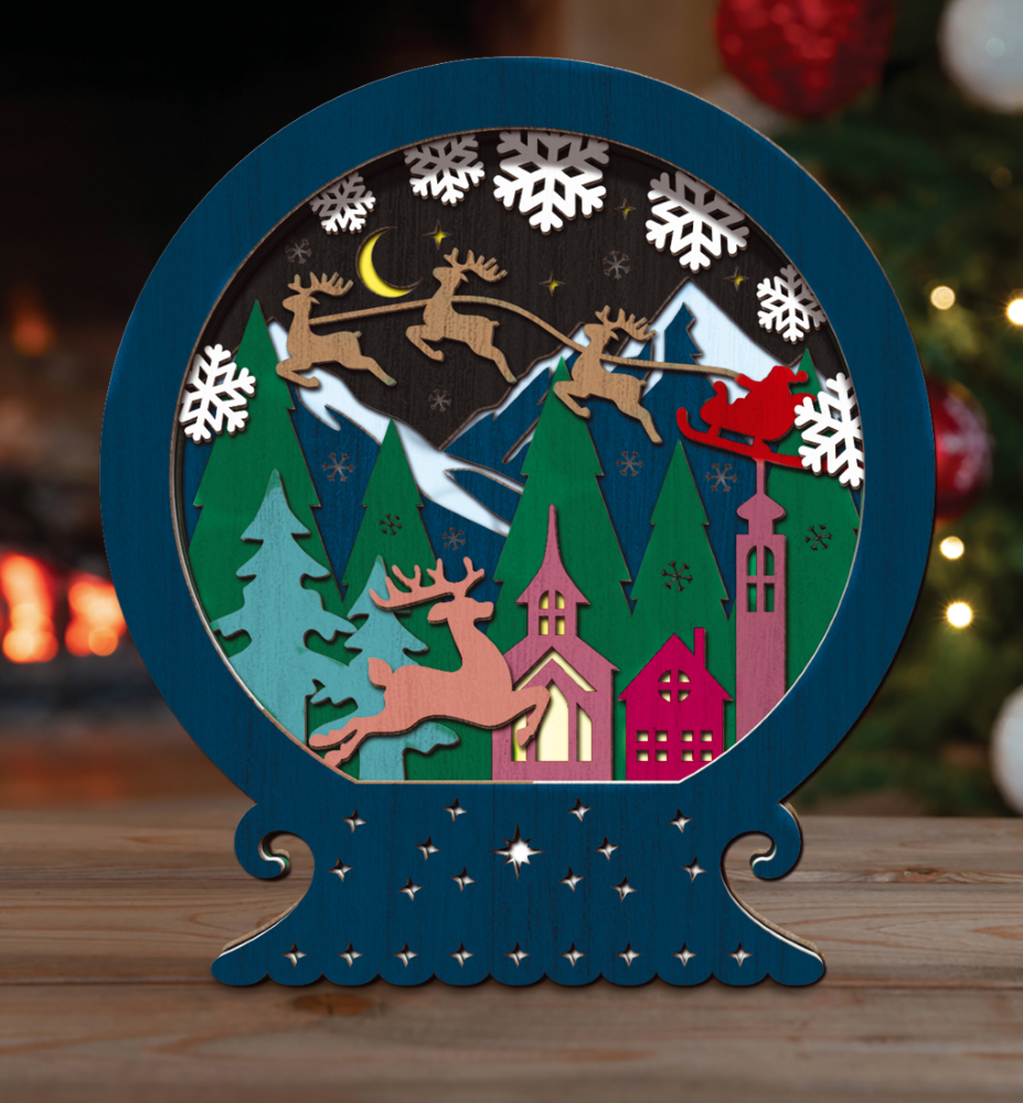 Splat Planet 3D medinis paveikslas, Kalėdinis sniego gaublys - Image 4