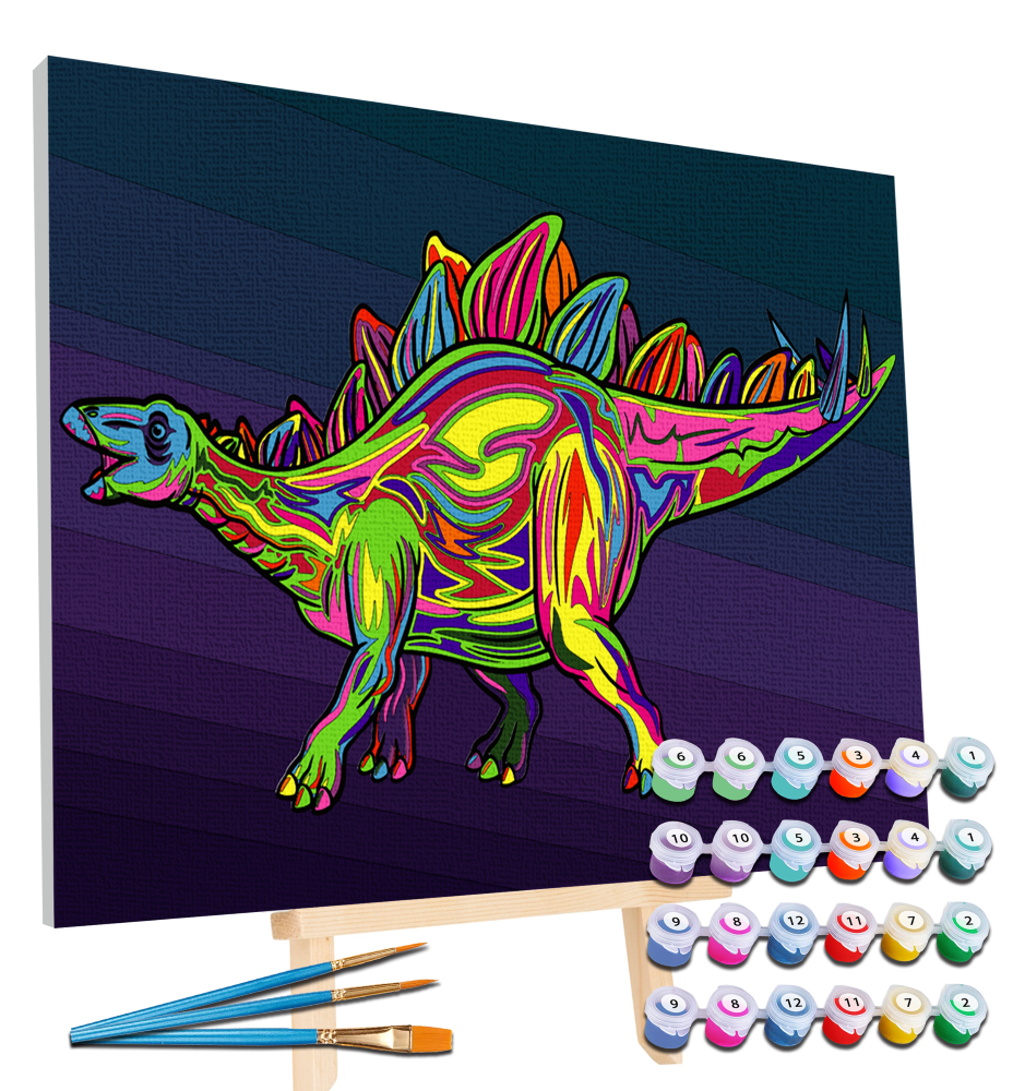 Splat Planet tapyba pagal skaičius, STEGOZAURAS 30x40 cm - Image 3