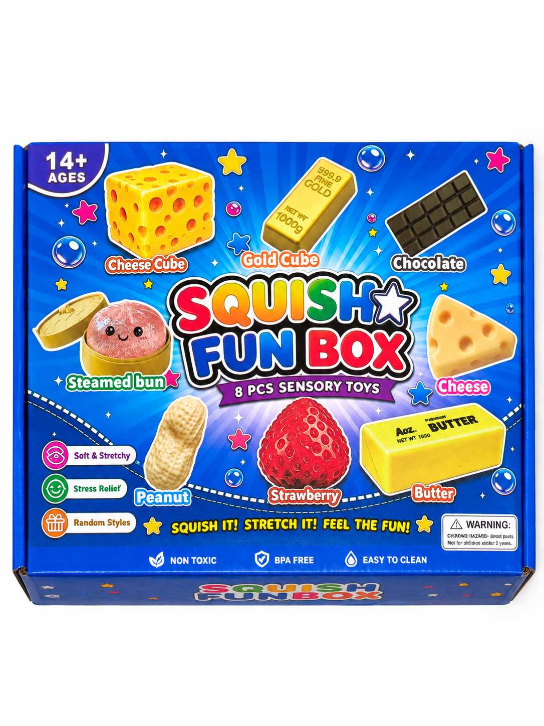Staigmenų dėžutė squishy mystery box