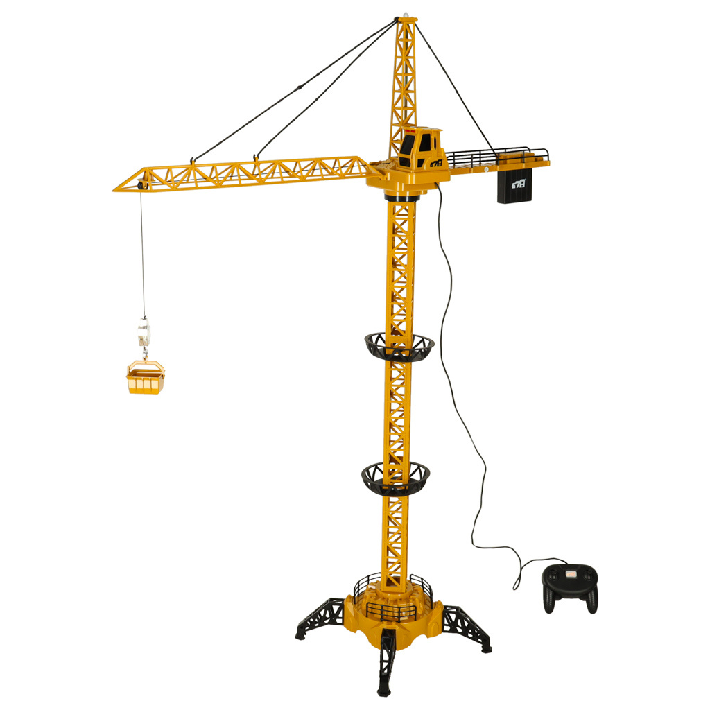 Dzwig-Zuraw-budowlany-zdalnie-sterowany-RC-z-hakiem-4CH-128cm-170936 RC kranas su kabliu 4CH 128cm