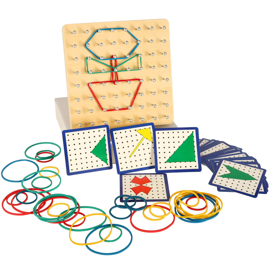 Geoboard-geoplan-drewniana-ukladanka-tworzenie-ksztaltow-z-gumek-137227 Geoboard Geoplan medinė dėlionė, kurianti figūras su gumytėmis