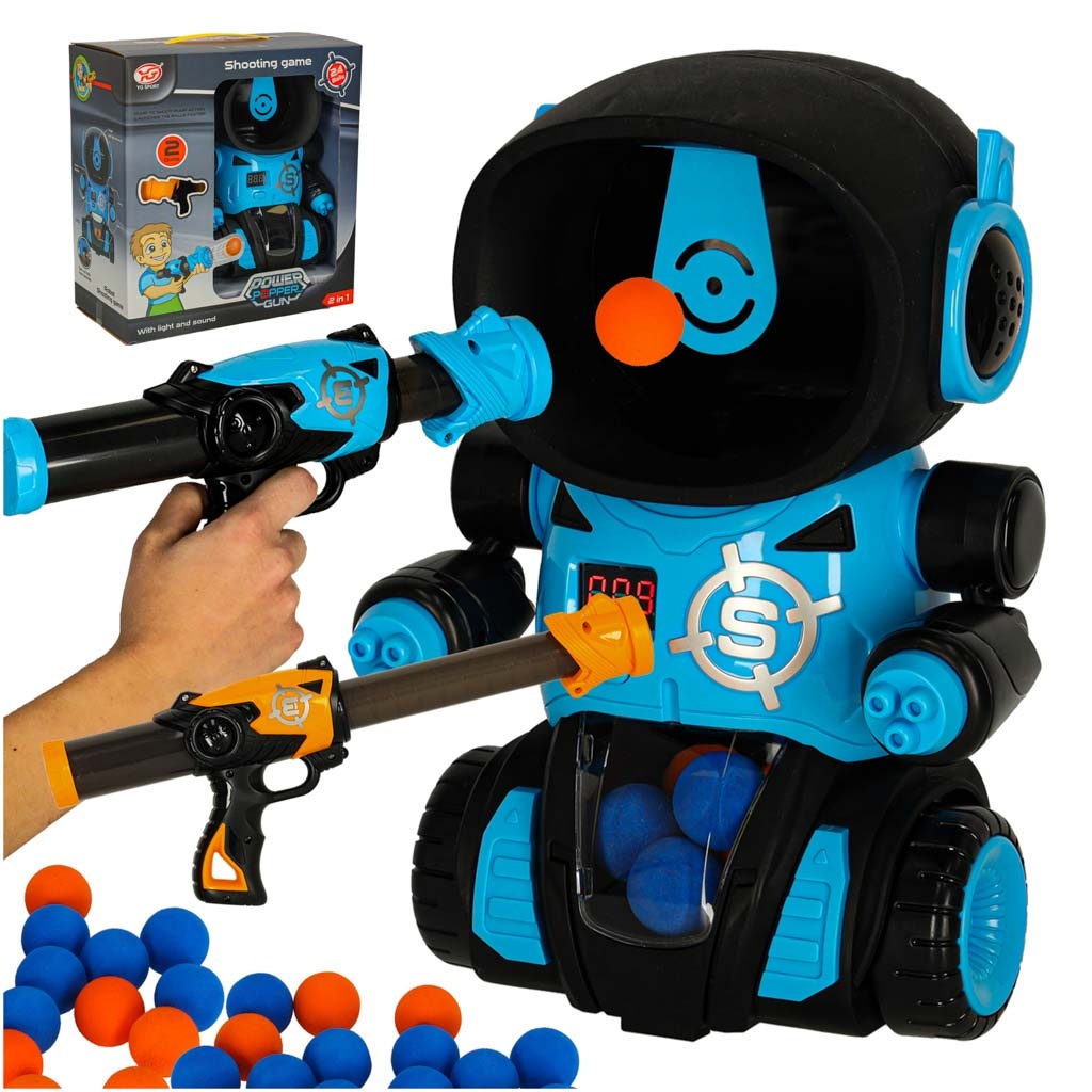 Gra-zrecznosciowa-robot-strzelanie-do-celu-gra-2x-pistolet-kulki-160495 Robotų arkadinis šaudymo į taikinį žaidimas + 2x pistoletas + kamuoliukai