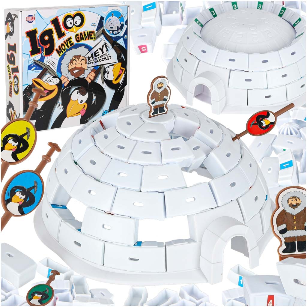 Gra-zrecznosciowa-zbuduj-igloo-pingwiny-177295 Įgūdžių žaidimas statyti iglu pingvinus