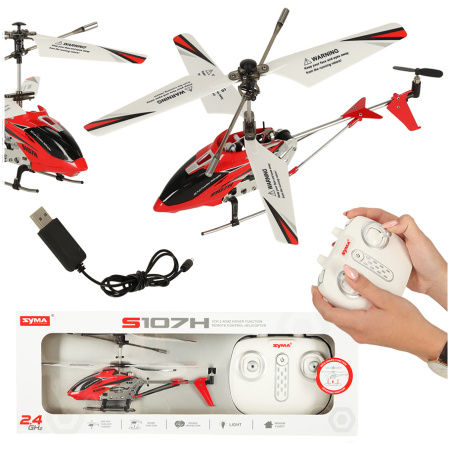 Helikopter-RC-SYMA-S107H-2-4GHz-RTF-czerwony-136803 SYMA S107H RC sraigtasparnis 2.4GHz RTF raudonos spalvos