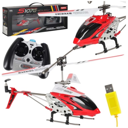 Helikopter-zdalnie-sterowany-na-pilota-RC-SYMA-S107G-czerwony-176053 SYMA S107G RC sraigtasparnis raudonos spalvos