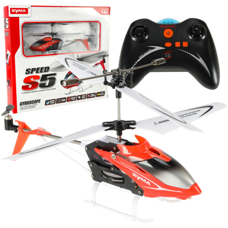 Helikopter-zdalnie-sterowany-na-pilota-RC-SYMA-S5-3CH-czerwony-146399 SYMA S5 RC sraigtasparnis 3CH raudonas