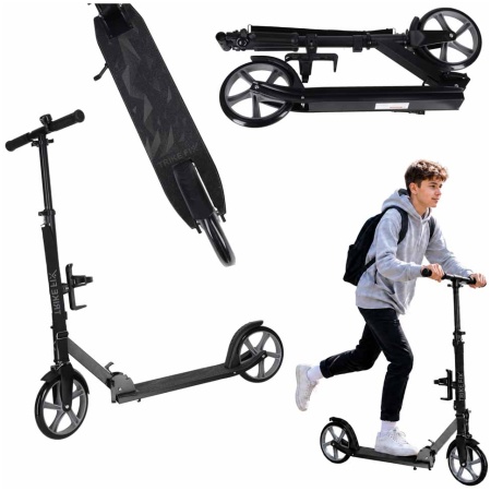 Trike Fix miesto motoroleris sulankstomas 200 mm ratais juodas/pilkas