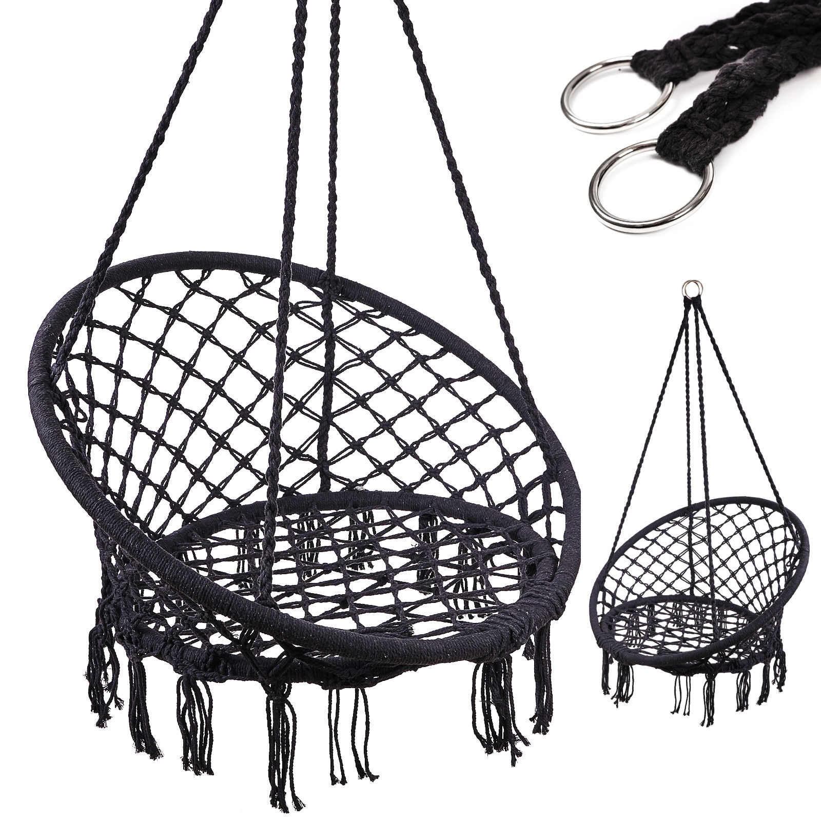 Hustawka-fotel-bocianie-gniazdo-z-oparciem-czarna-80cm-886451 Erškėčių lizdas fotelis supynės su atlošu juodas 80cm