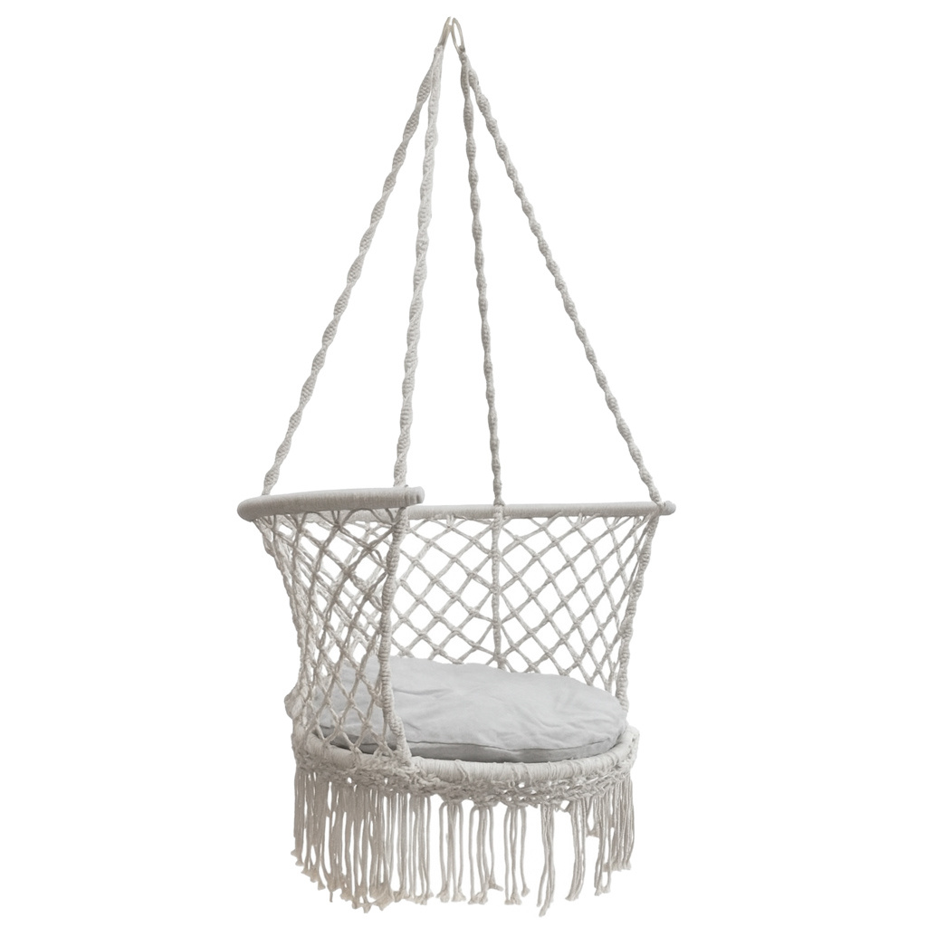 Sodo sūpynės "Stork's nest" su atlošu pilkos spalvos 80 cm 150 kg