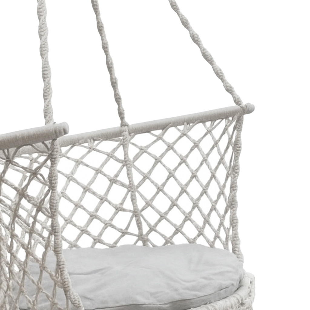 Sodo sūpynės "Stork's nest" su atlošu pilkos spalvos 80 cm 150 kg