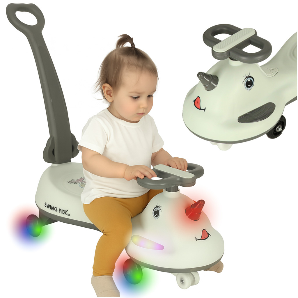 Jezdzik-grawitacyjny-LED-Swing-FIX-S1-skuter-z-raczka-szary-max-65kg-175031 LED Swing FIX S1 gravitacinis paspirtukas su rankena pilkos spalvos, maks. 65 kg