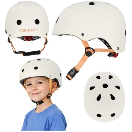 KX2814_5126667 Trike Fix vaikiškas dviratininko šalmas reguliuojamas LED S 48-54cm smėlio spalvos