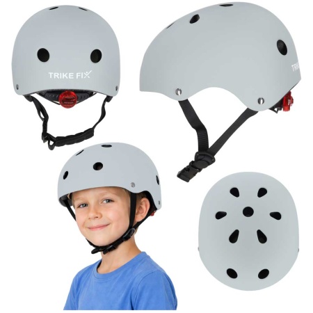 Kask-rowerowy-dla-dziecka-Trike-Fix-dzieciecy-regulowany-LED-M-55-58cm-szary-ciemny-184284 Trike Fix vaikiškas dviratininko šalmas reguliuojamas LED M 55-58cm tamsiai pilkas