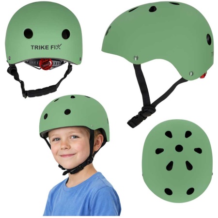 Kask-rowerowy-dla-dziecka-Trike-Fix-dzieciecy-regulowany-LED-M-55-58cm-zielony-ciemny-184280 Trike Fix vaikiškas dviratininko šalmas reguliuojamas LED M 55-58cm tamsiai žalias