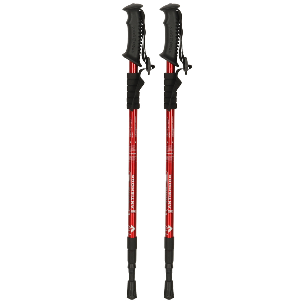 Kijki-kije-trekkingowe-do-nordic-walking-skladane-2-sztuki-czerwone-172813 Šiaurietiškojo ėjimo lazdos sulankstomos 2 vnt. raudonos spalvos