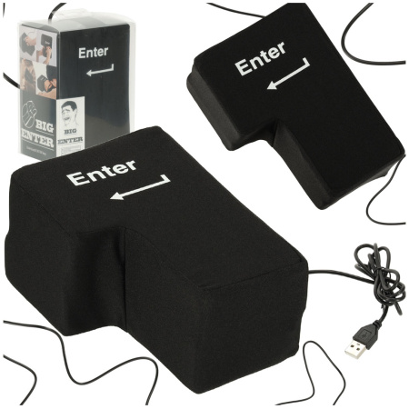 Klawisz-ENTER-duza-antystresowa-poduszka-USB-168635 ENTER klavišas didelė antistresinė USB pagalvėlė
