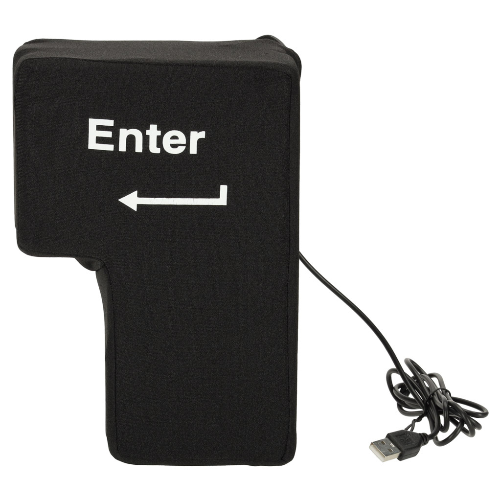 Klawisz-ENTER-duza-antystresowa-poduszka-USB-168636 ENTER klavišas didelė antistresinė USB pagalvėlė