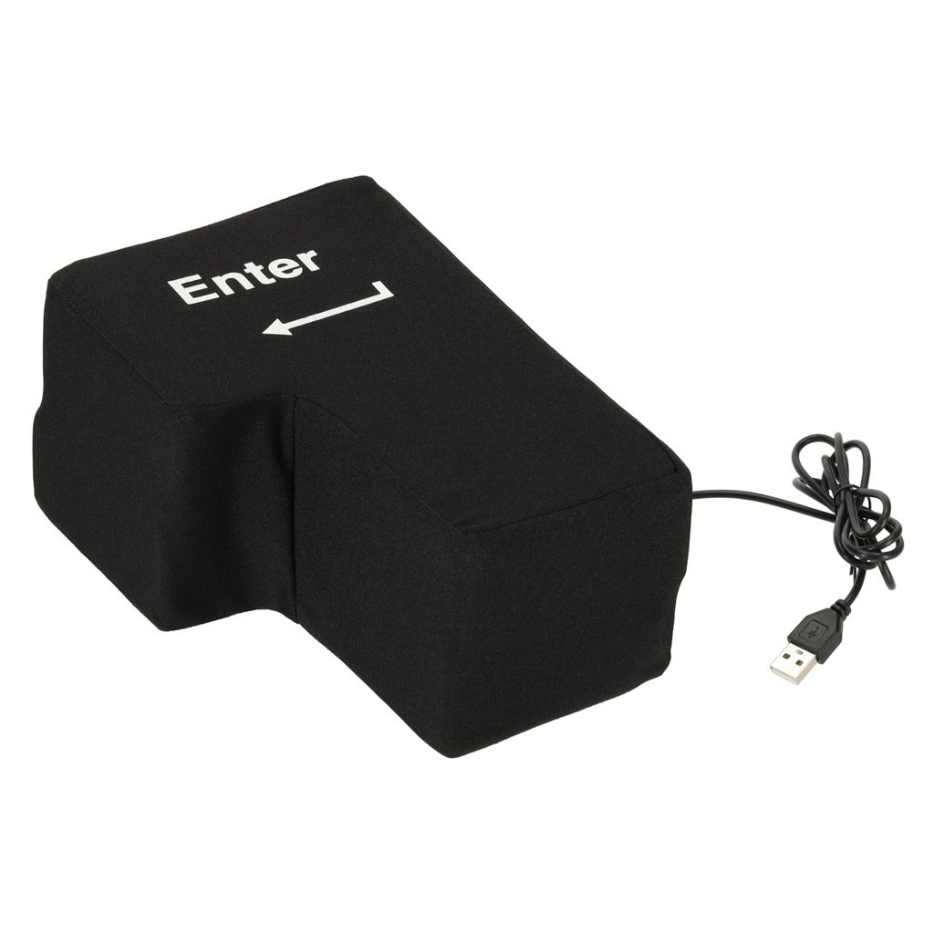 Klawisz-ENTER-duza-antystresowa-poduszka-USB-168637 ENTER klavišas didelė antistresinė USB pagalvėlė