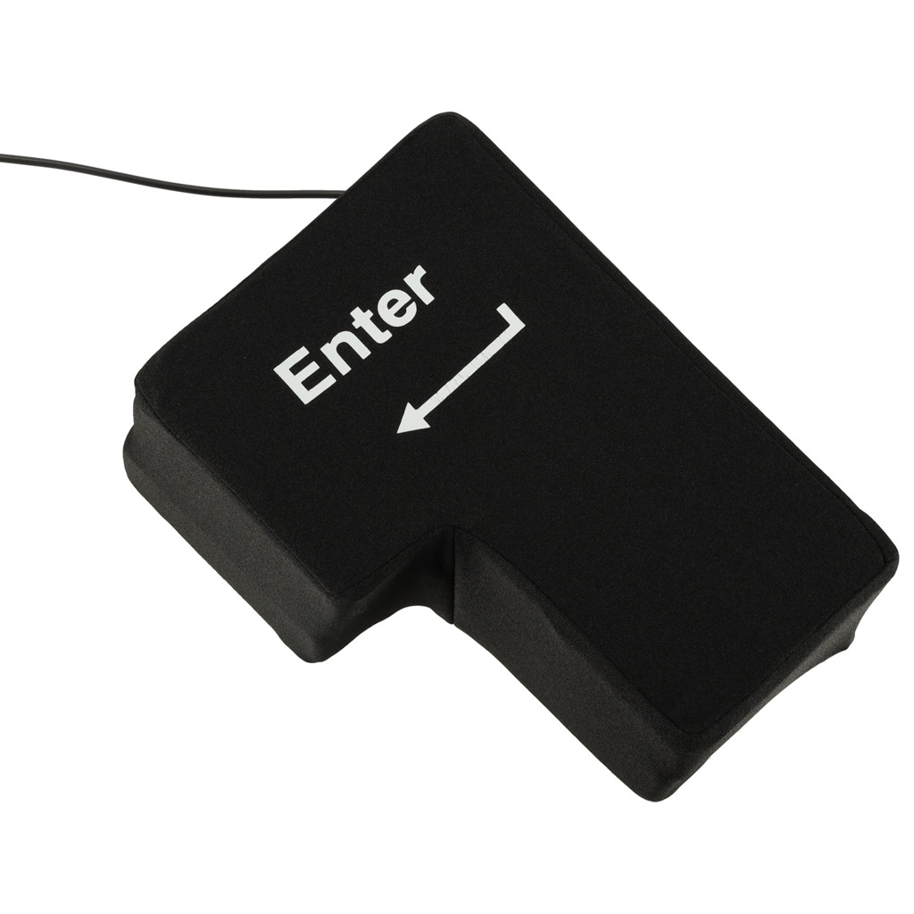 Klawisz-ENTER-duza-antystresowa-poduszka-USB-168640 ENTER klavišas didelė antistresinė USB pagalvėlė