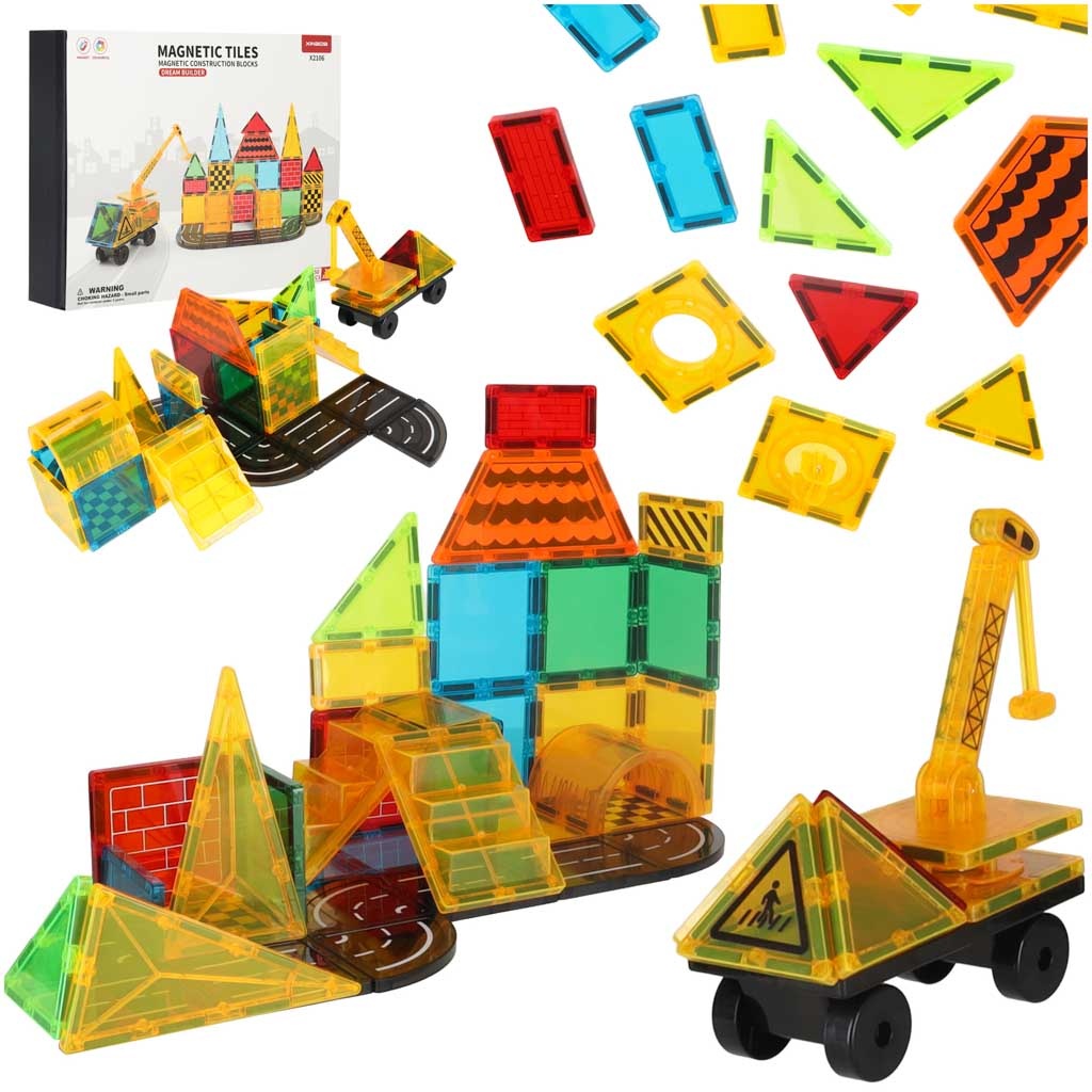 3D statybinės magnetinės plytos 50 elementų