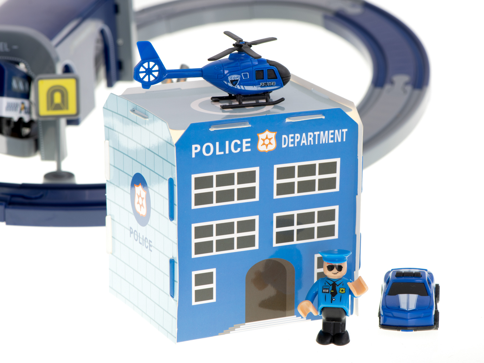 Elektrinio traukinio policijos automobiliai 92 elementai ~300cm