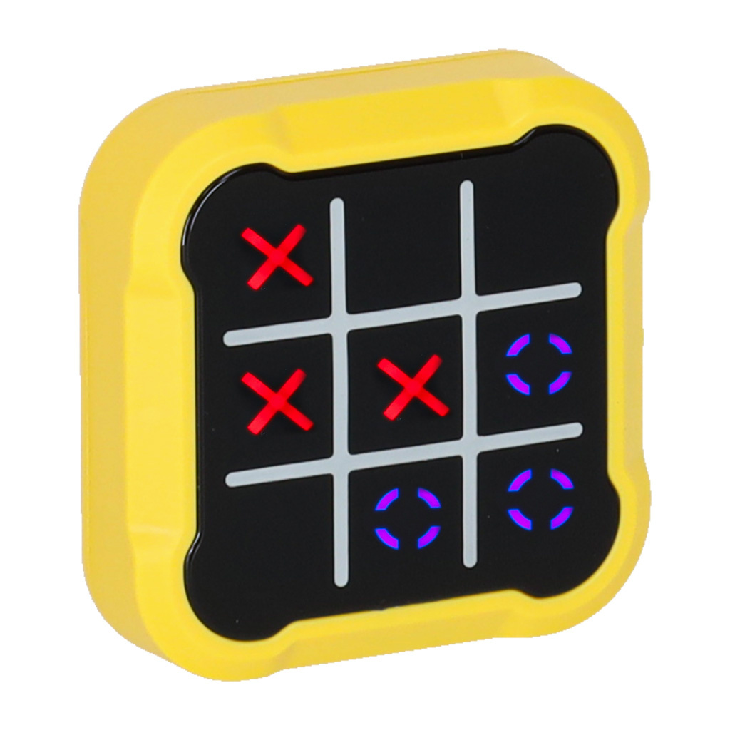 Kryžių ratas elektroninis galvosūkių žaidimas tic tac toe konsolė nešiojamas geltonas