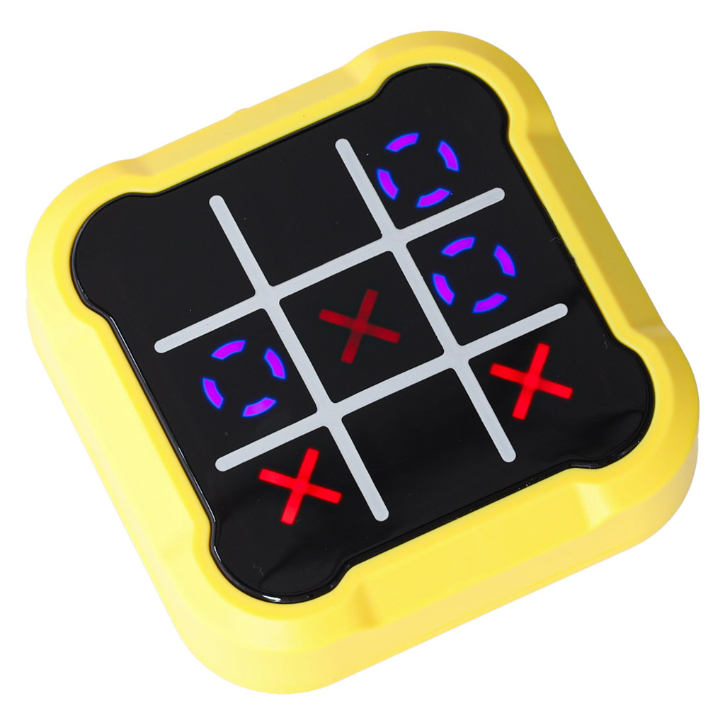 Kryžių ratas elektroninis galvosūkių žaidimas tic tac toe konsolė nešiojamas geltonas