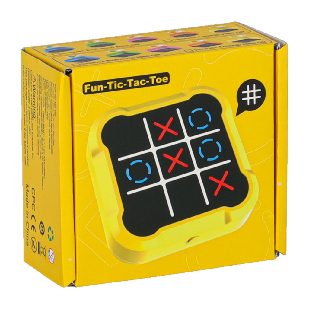 Kryžių ratas elektroninis galvosūkių žaidimas tic tac toe konsolė nešiojamas geltonas