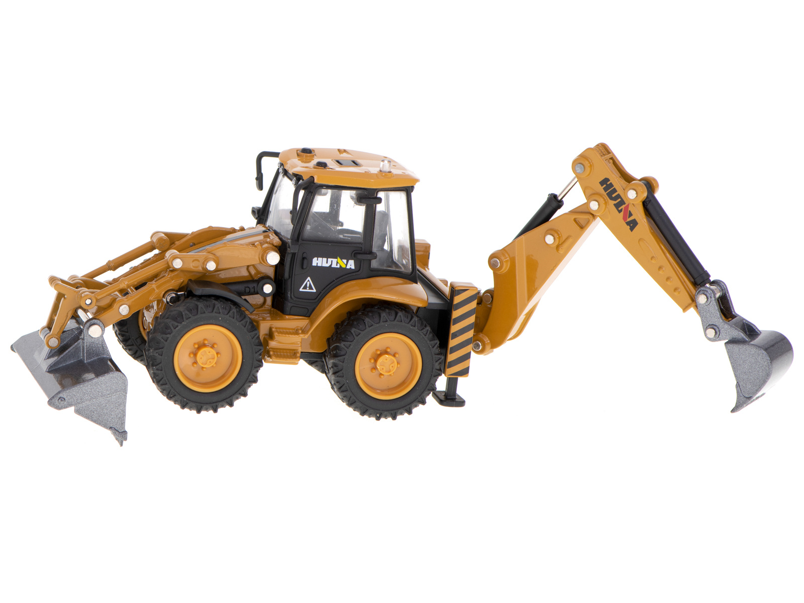 Koparka-ladowarka-spychacz-z-lyzka-model-z-metalu-Die-Cast-H-toys-1-50-943621 Ekskavatorius-krautuvas buldozeris su kaušu Metalinis liejimo modelis H-toys 1704 1:50