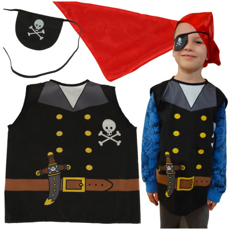 Kostium-stroj-karnawalowy-przebranie-pirat-zeglarz-3-8-lat-165076 Piratų jūreivio karnavalinis kostiumas 3-8 metų amžiaus
