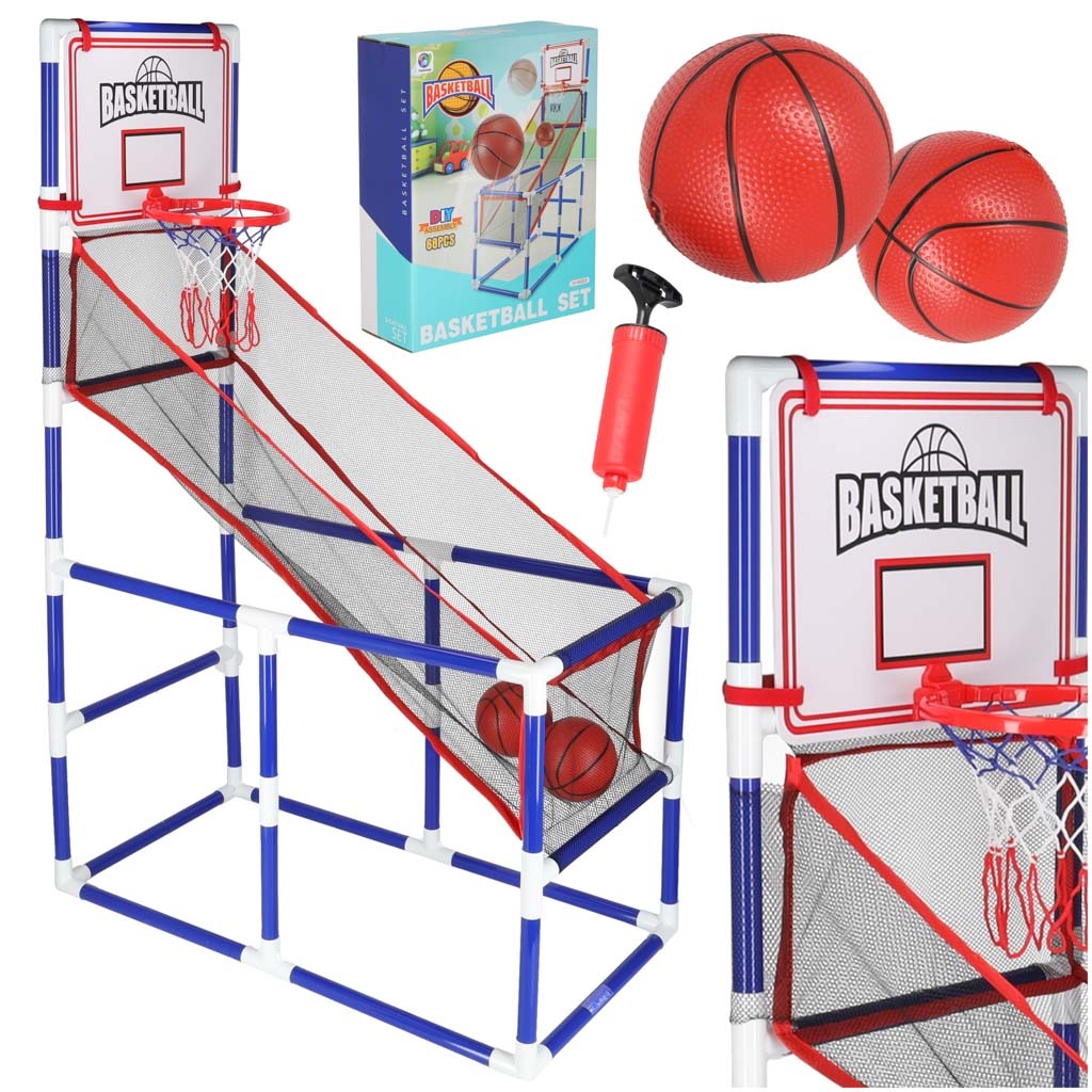 Koszykowka-gra-zrecznosciowa-sportowa-przenosny-basketball-2-pilki-pompka-174752 Krepšinio sporto arkadinis žaidimas nešiojamasis krepšinis 2 kamuoliai siurblys