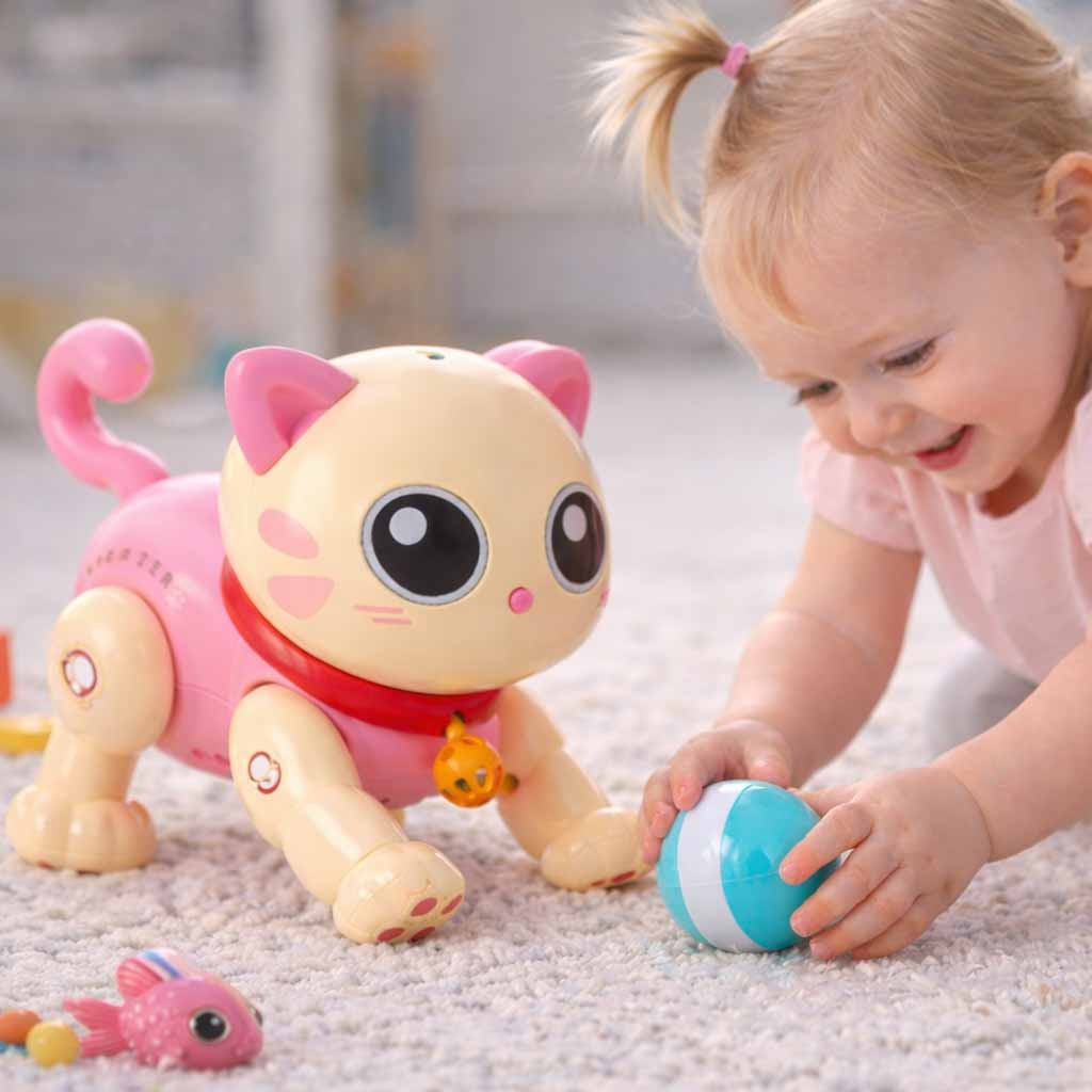 Interaktyvus katės nuotolinio valdymo RC robotas šokinėja ir dainuoja