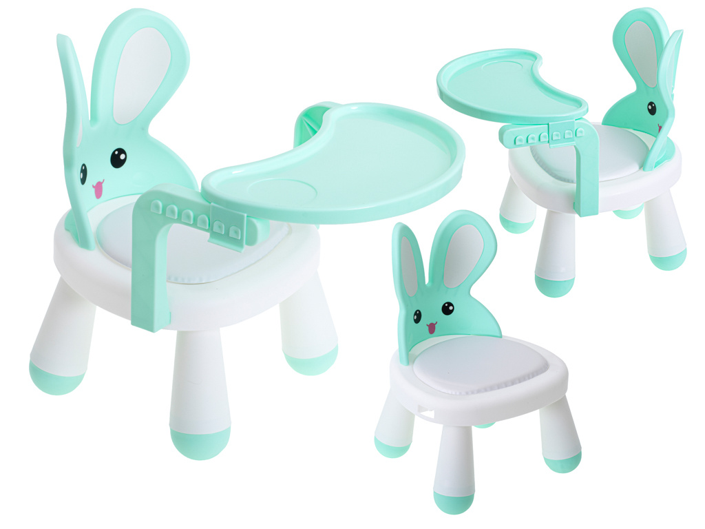 Krzeselko-stolik-do-karmienia-i-zabawy-mietowy-988472 Maitinimo ir žaidimų stalo kėdutė mėtų spalvos