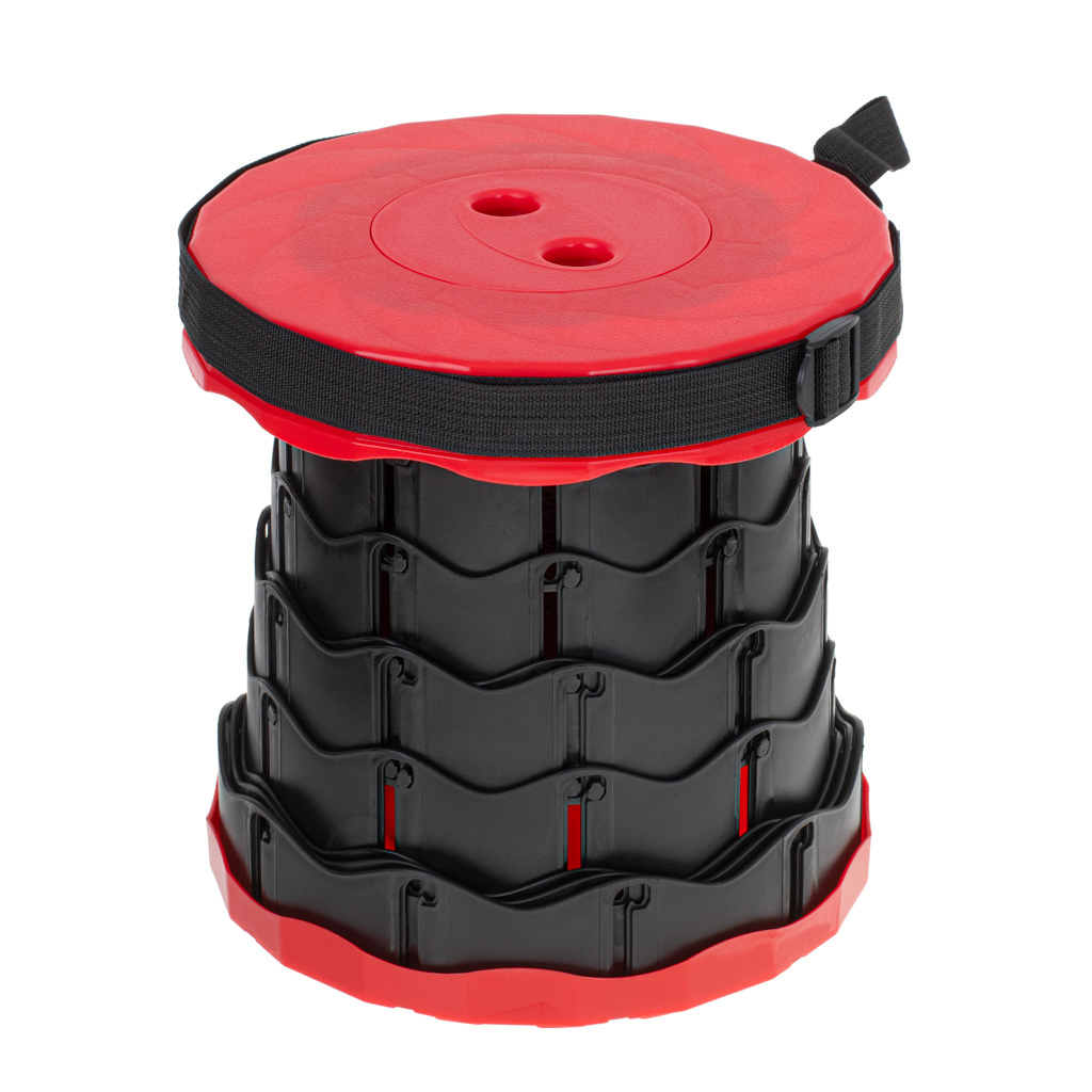 Krzeslo-skladane-taboret-teleskopowy-turystyczny-przenosny-czerwony-200kg-174524 Sulankstoma kėdė, sulankstoma taburetė, skirta namams, sodui, stovyklavimui, raudona