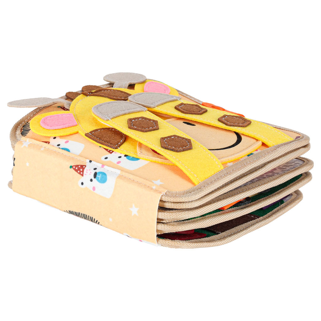 Ksiazeczka-sensoryczna-edukacyjna-filcowa-3D-manipulacyjna-ruchome-elementy-zyrafa-176103 Sensorinė mokomoji 3D veltinio manipuliatyvi knygelė su judančiomis dalimis žirafa