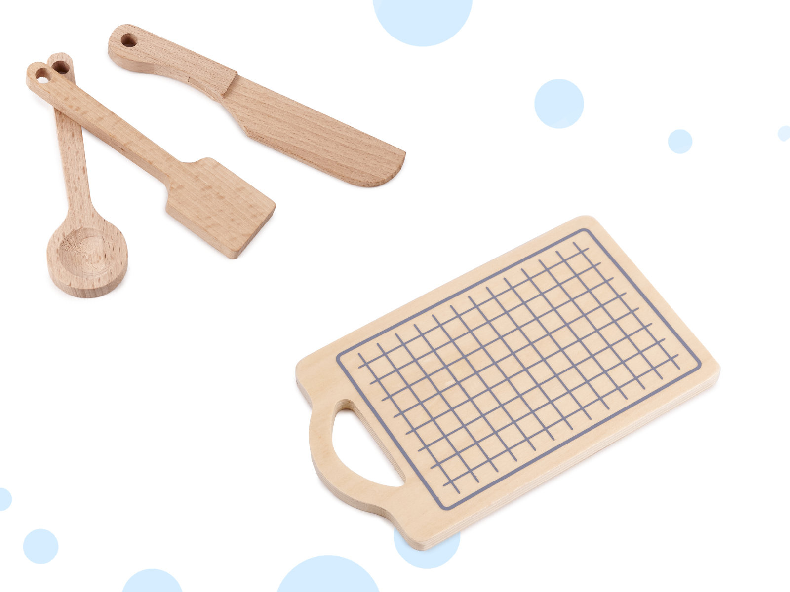 Vaikiška medinė virtuvė MDF MODERN CLASSIC+ priedai