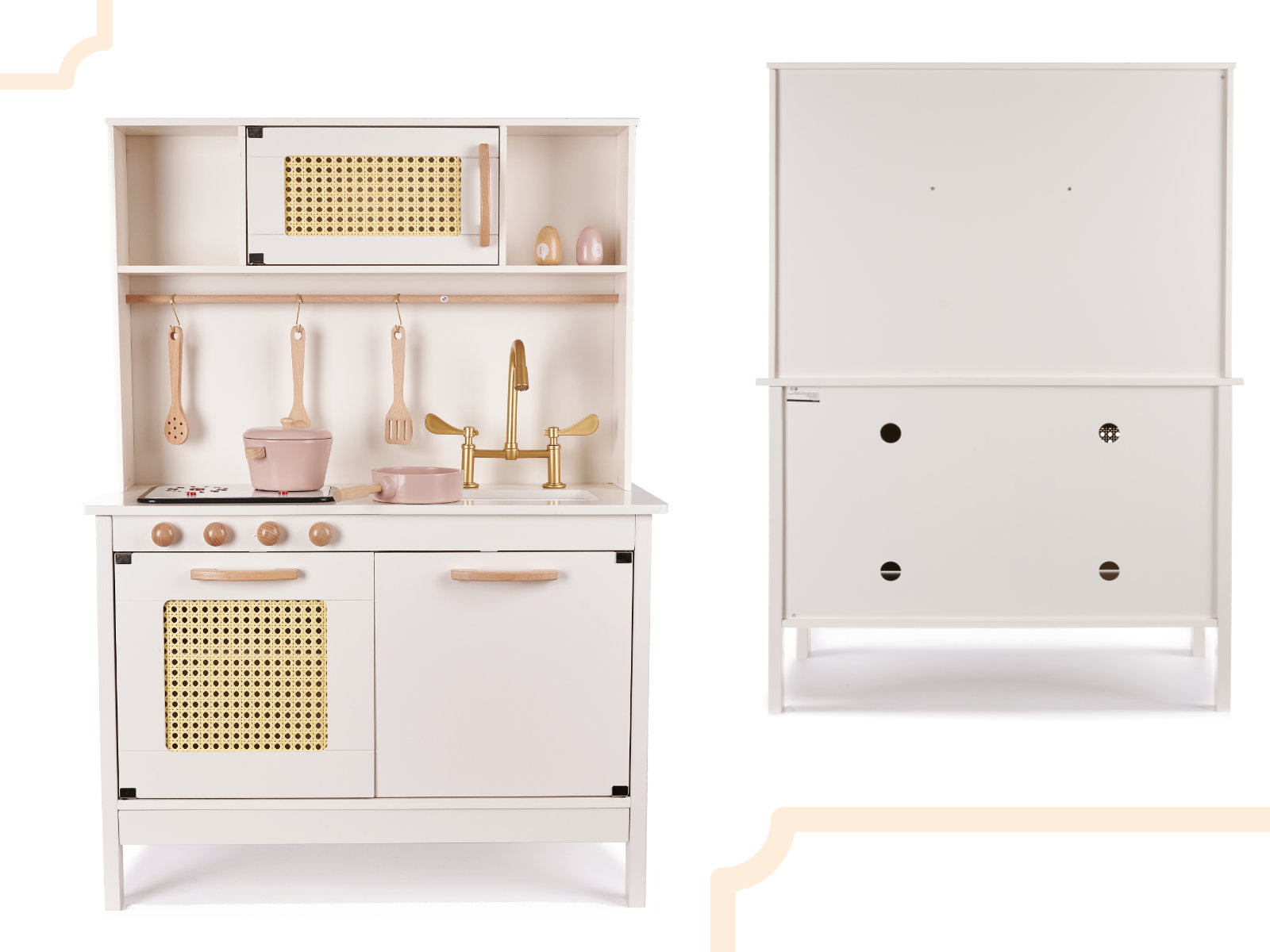 Vaikiška retro MDF medinė virtuvė su BOHO aksesuarais