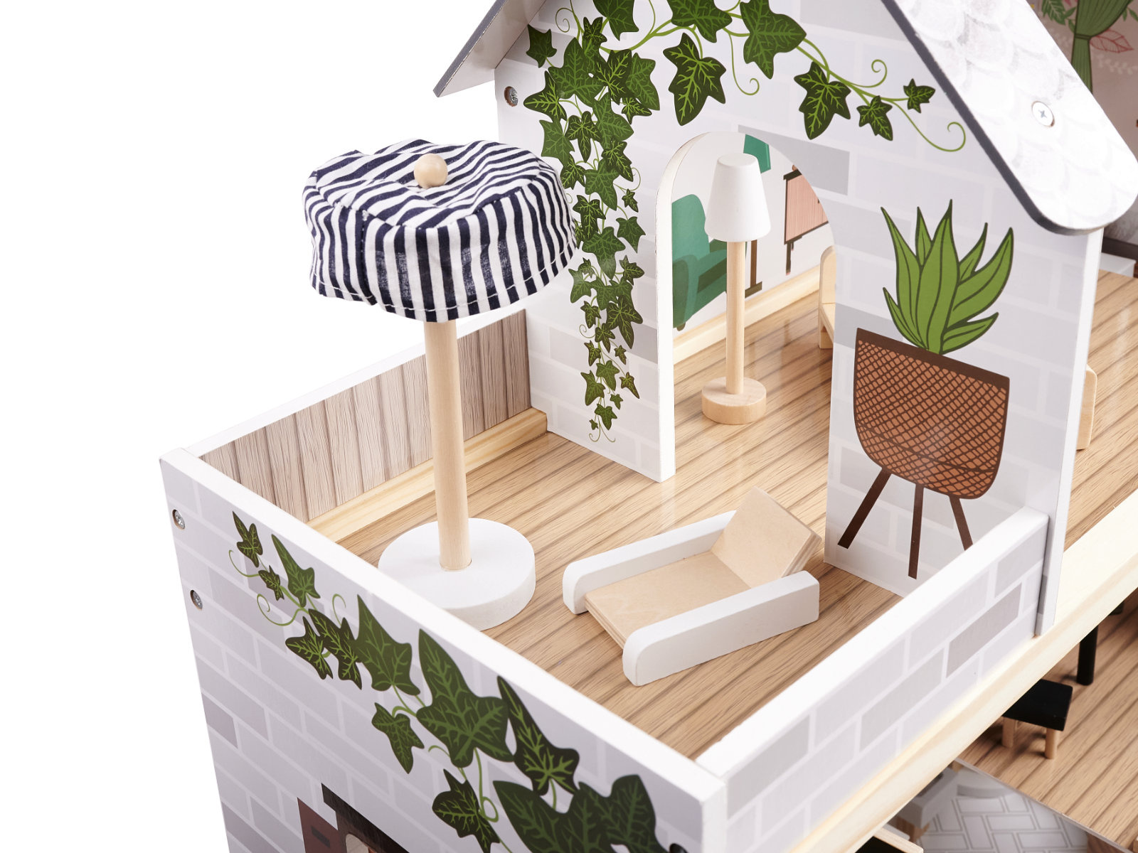 LULILO-Domek-dla-lalek-drewniany-apartament-Ikonka-boho-937741 LULILO medinis lėlių namelis FLORO boho LED