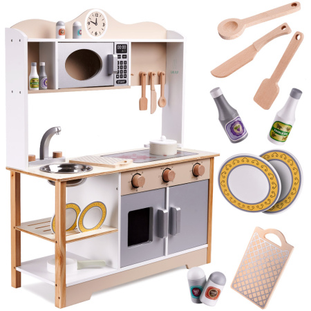 KX5548_1 Kuchnia drewniana MDF LULILO Kuko + akcesoria 1 LULILO vaikiška medinė virtuvė MDF KUKETO + priedai