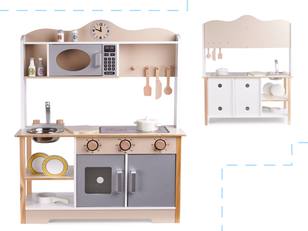 KX5548_1 Kuchnia drewniana MDF LULILO Kuko + akcesoria 4 LULILO vaikiška medinė virtuvė MDF KUKETO + priedai