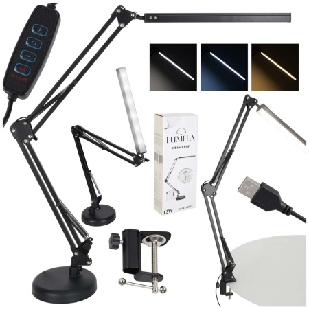 Lampka-na-biurko-biurkowa-LED-USB-obrotowy-wysiegnik-2-sposoby-mocowania-176486 LED stalinis šviestuvas USB pasukama rankena 2 tvirtinimo būdai