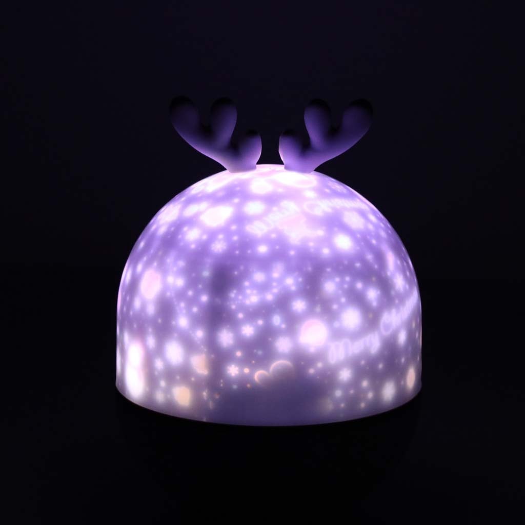 Lampka-nocna-projektor-gwiazd-LED-USB-obrotowy-6-motywow-pilot-renifer-176403 LED žvaigždžių projektoriaus naktinė šviesa USB pasukamas 6 motyvai nuotolinio valdymo pultas elnias