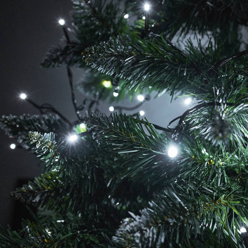 LED žibintai šviesos grandinė 10m 100LED šaltai balta